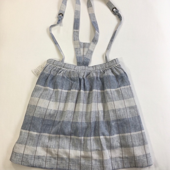 FREE PEOPLE Suspender Checkered Blue Skirt - Picture 11 of 14